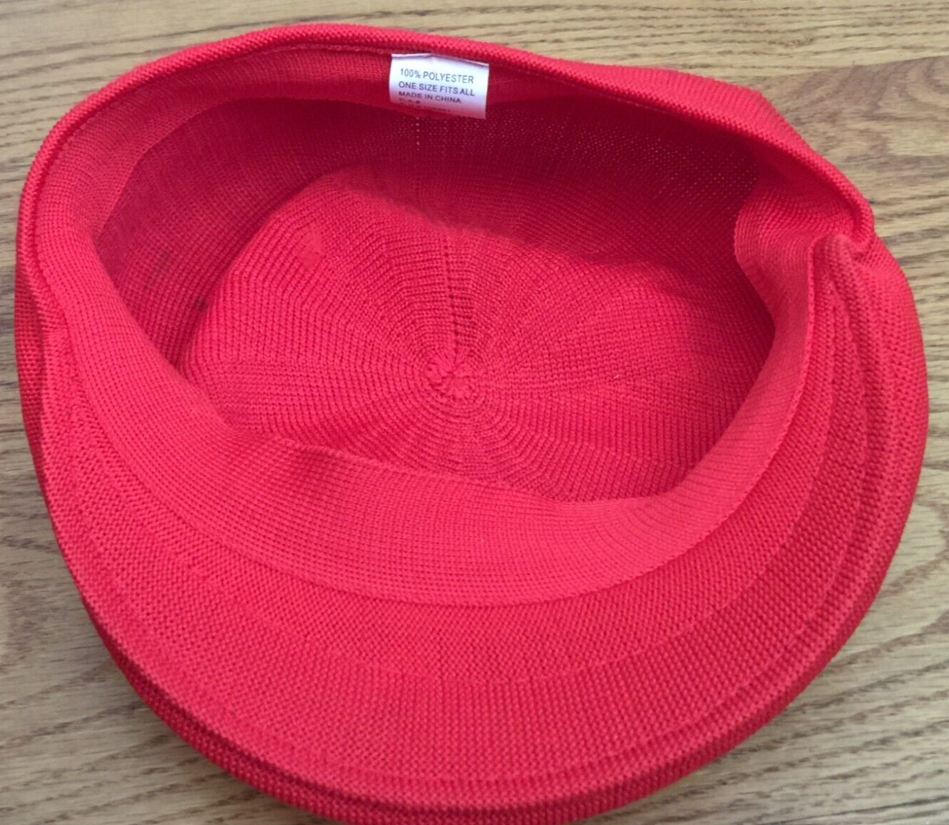 RED CAP KNIT POLYESTER EMBROIDERED LOGO GOLF FLAT CAP HAT MENS