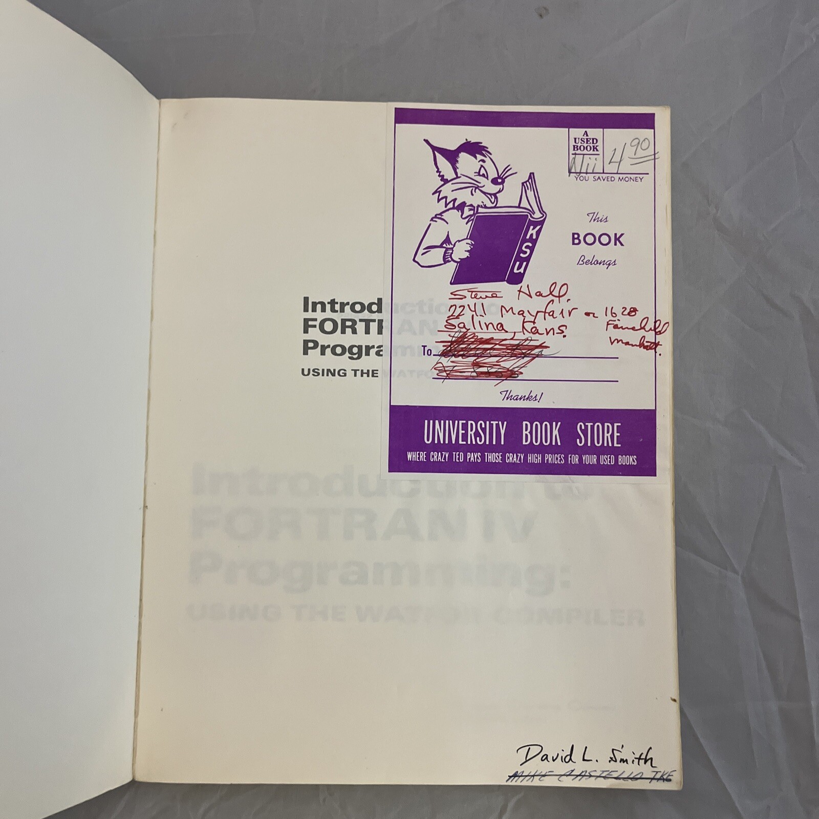 1968 Introduction to Fortran IV Programming Softcover Book John M. Blatt