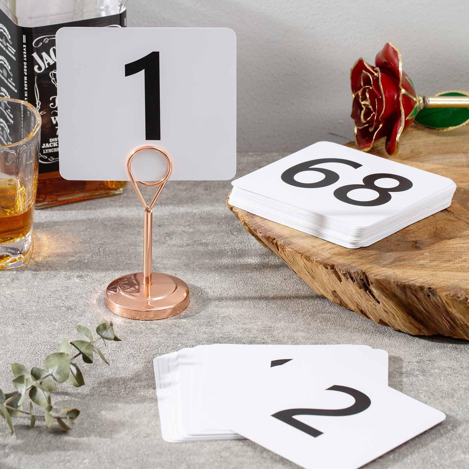 Toncoo 50Pcs Table Numbers 1-50, 3.7x4 Inch Plastic Table Numbers, Double Sid...
