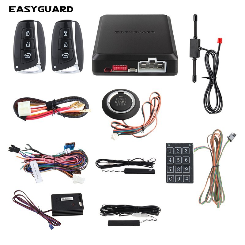EASYGUARD EC002 Rolling Code PKE car Alarm Passive keyless Entry Remote starter