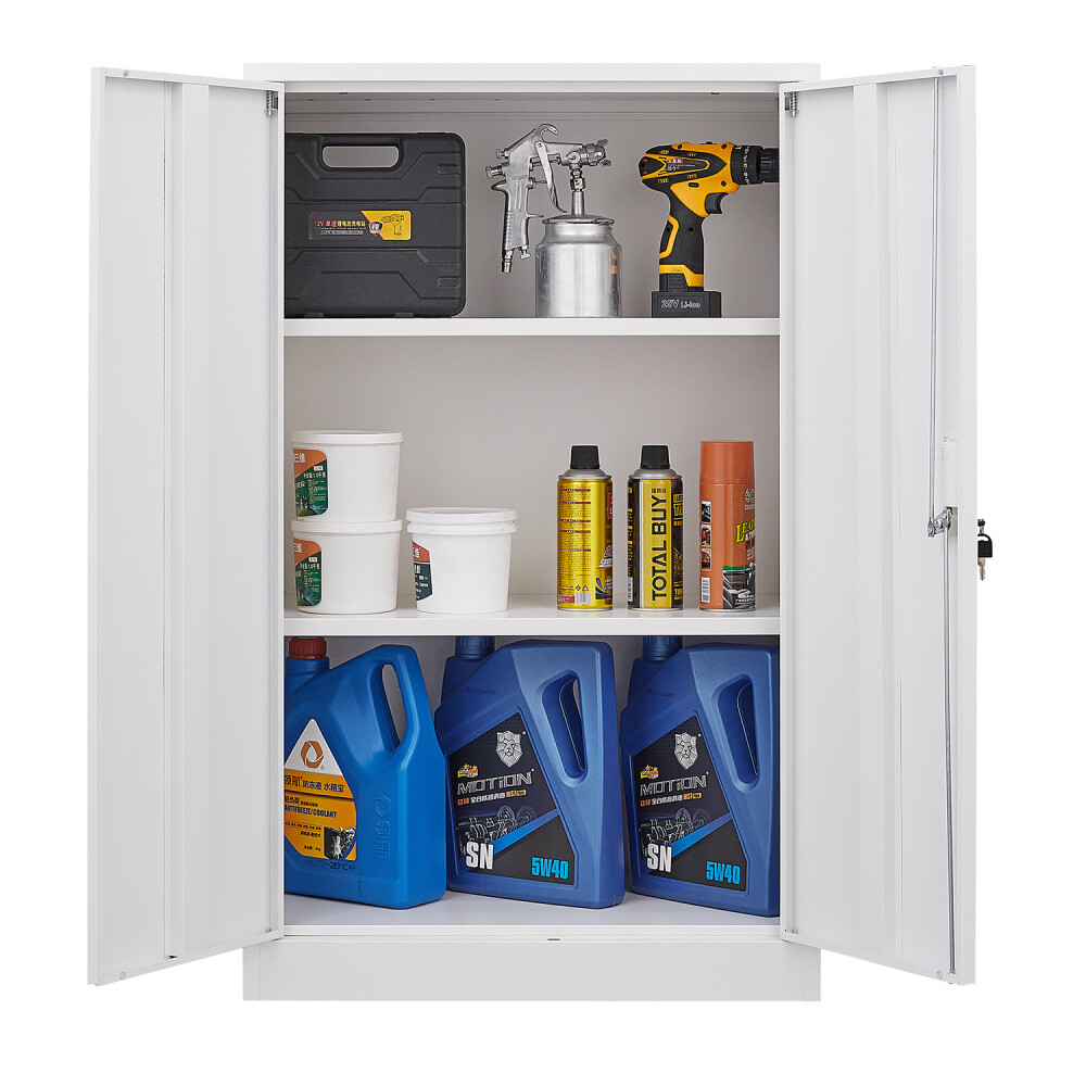 42" Adjustable Divider Folding Storage Cabinet Lockable, for Office Garage