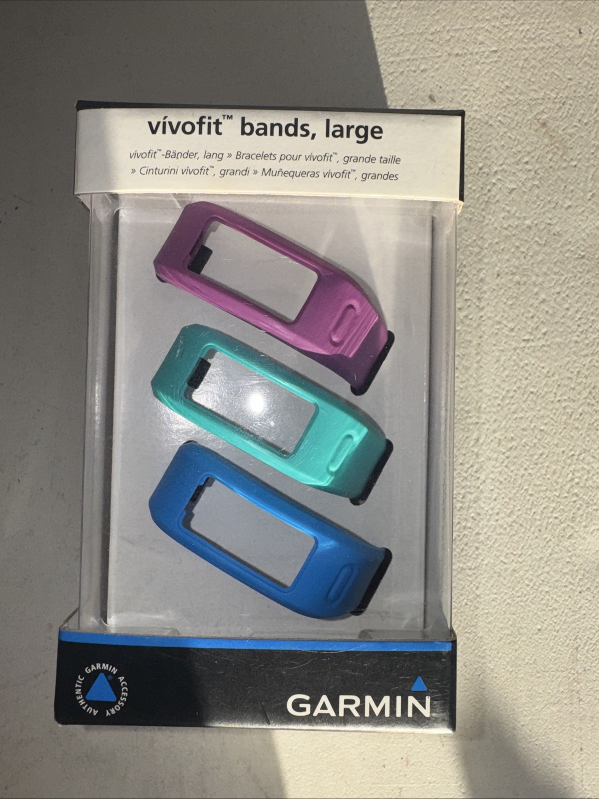 New Garmin Vivofit Three Replacement Accessory Bands Blue Teal Purple Sz Large