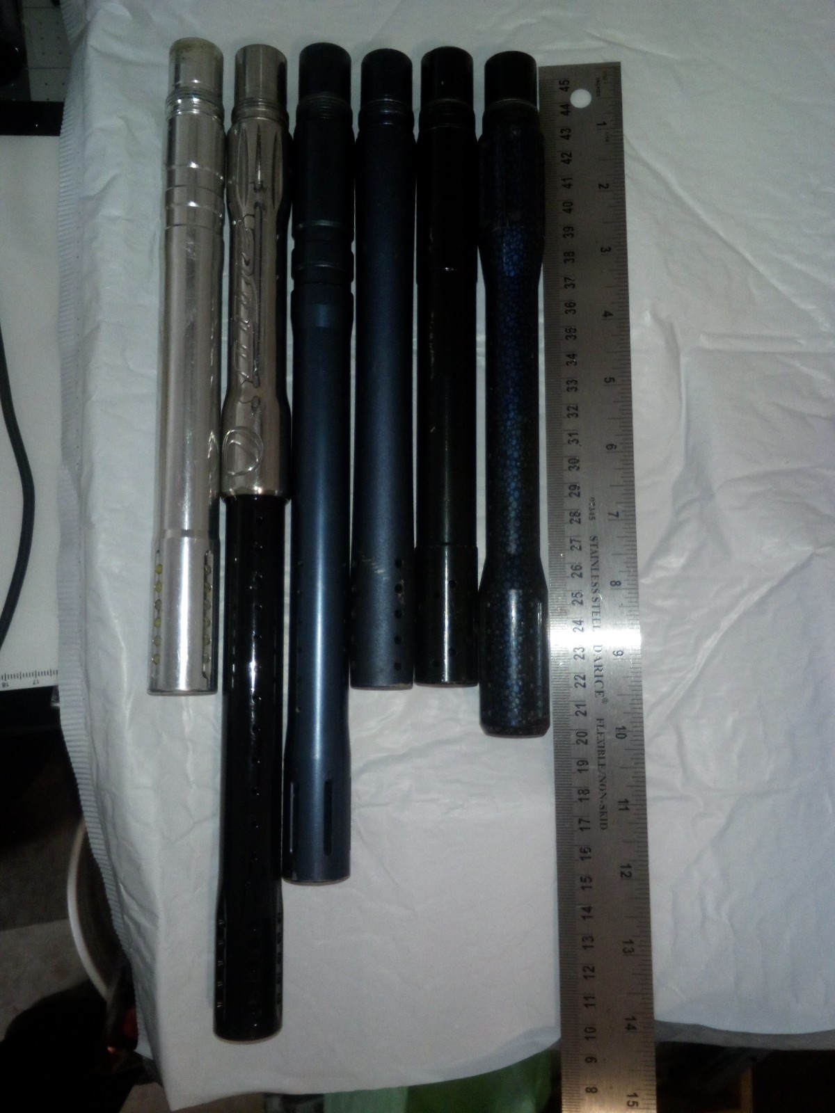 6 assorted paintball gun barrels lot
