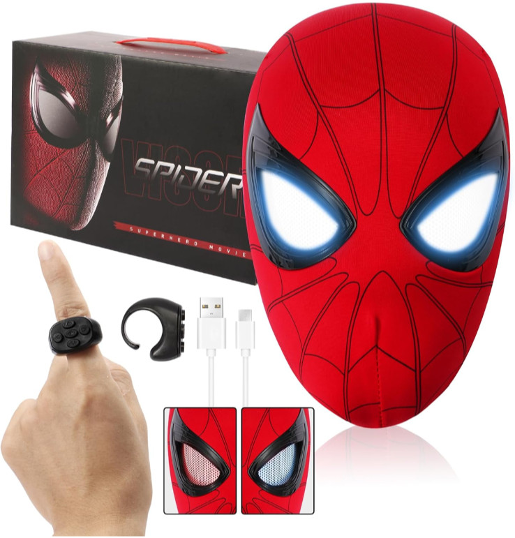 Spider Superhero Dynamic Mask - Remote LED Light & Moving Mech Eyes