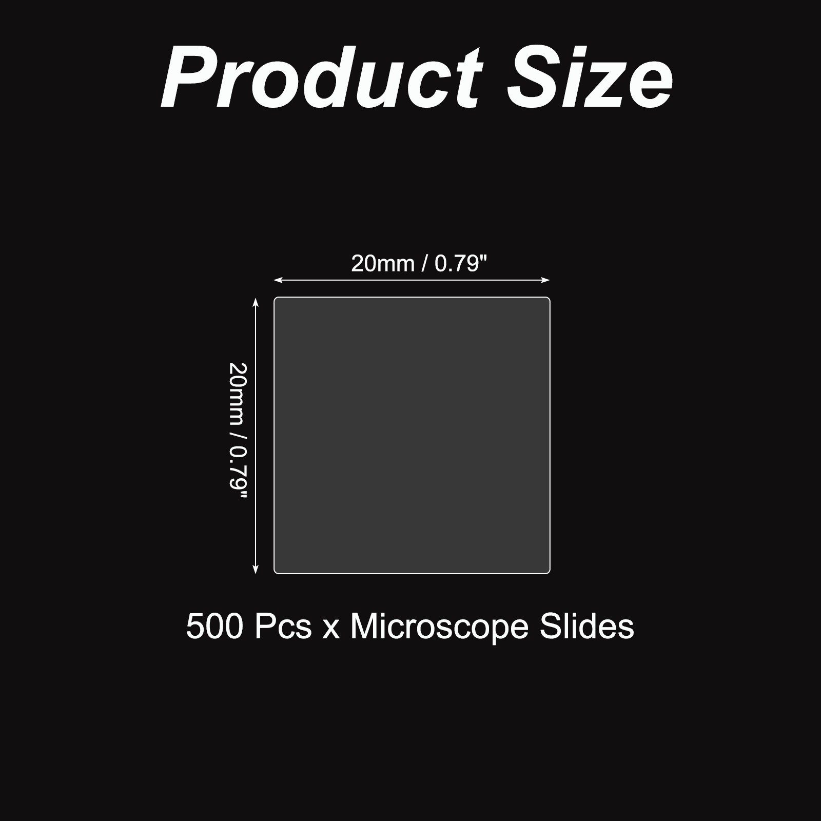 500pcs Microscope Storage Slides, 20x20mm Square Object Covers