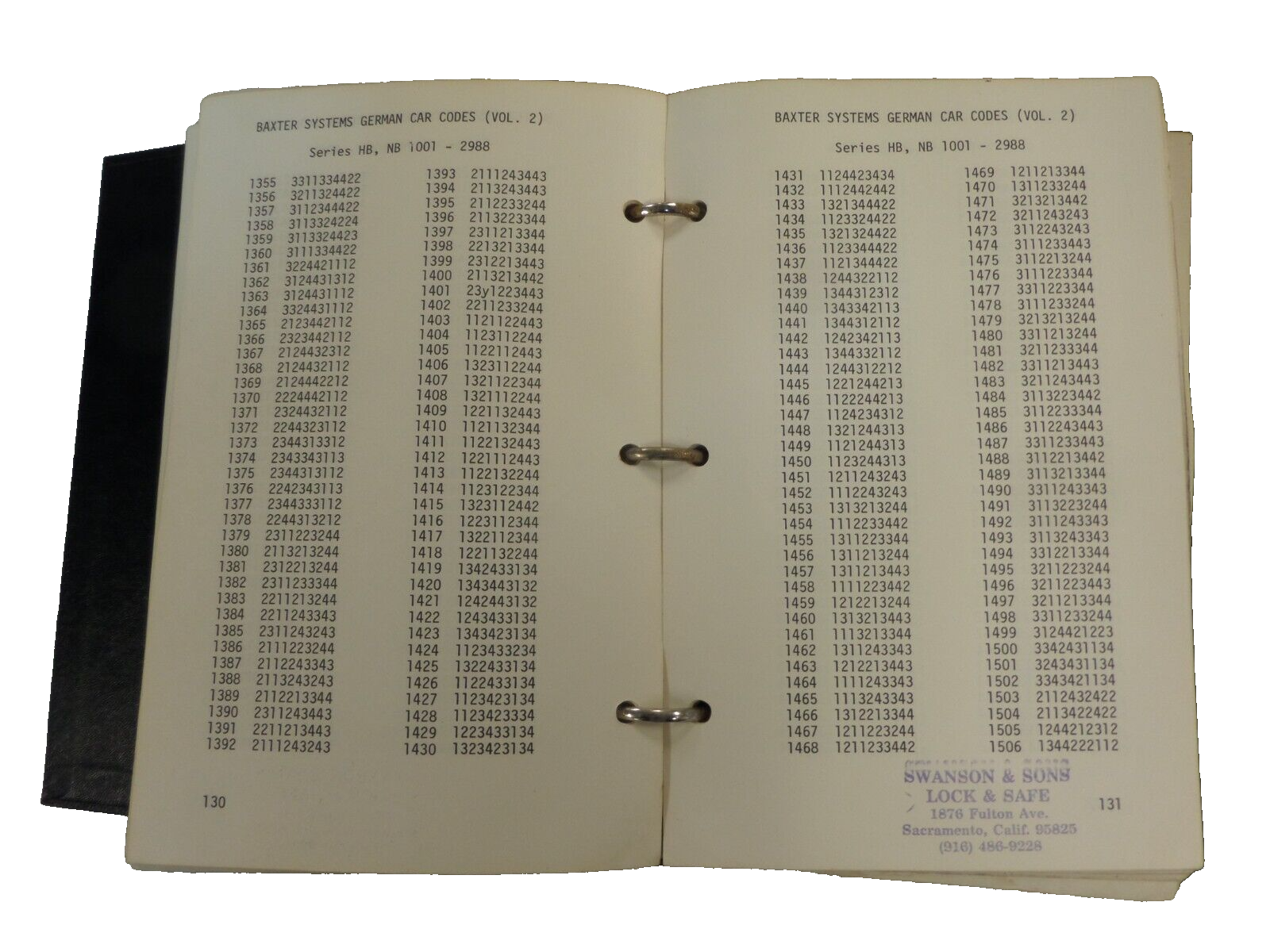 BAXTER GERMAN AUTO CODE BOOK USED GOOD SHAPE
