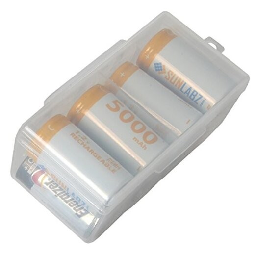 - Clear C Battery Storage Case, Stores and Organizes Batteries in a Hard, See