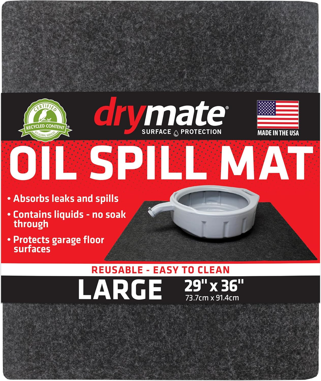 Oil Spill Mat 29"x36" Reusable Waterproof Garage Floor Protector Absorbent Oil