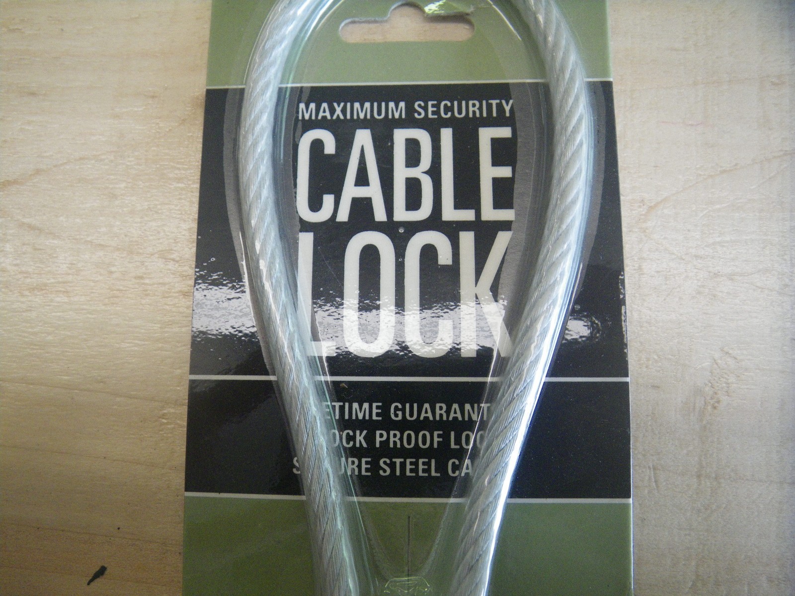 Cable lock maximum security lifetime guarantee shock proof secure steel cable