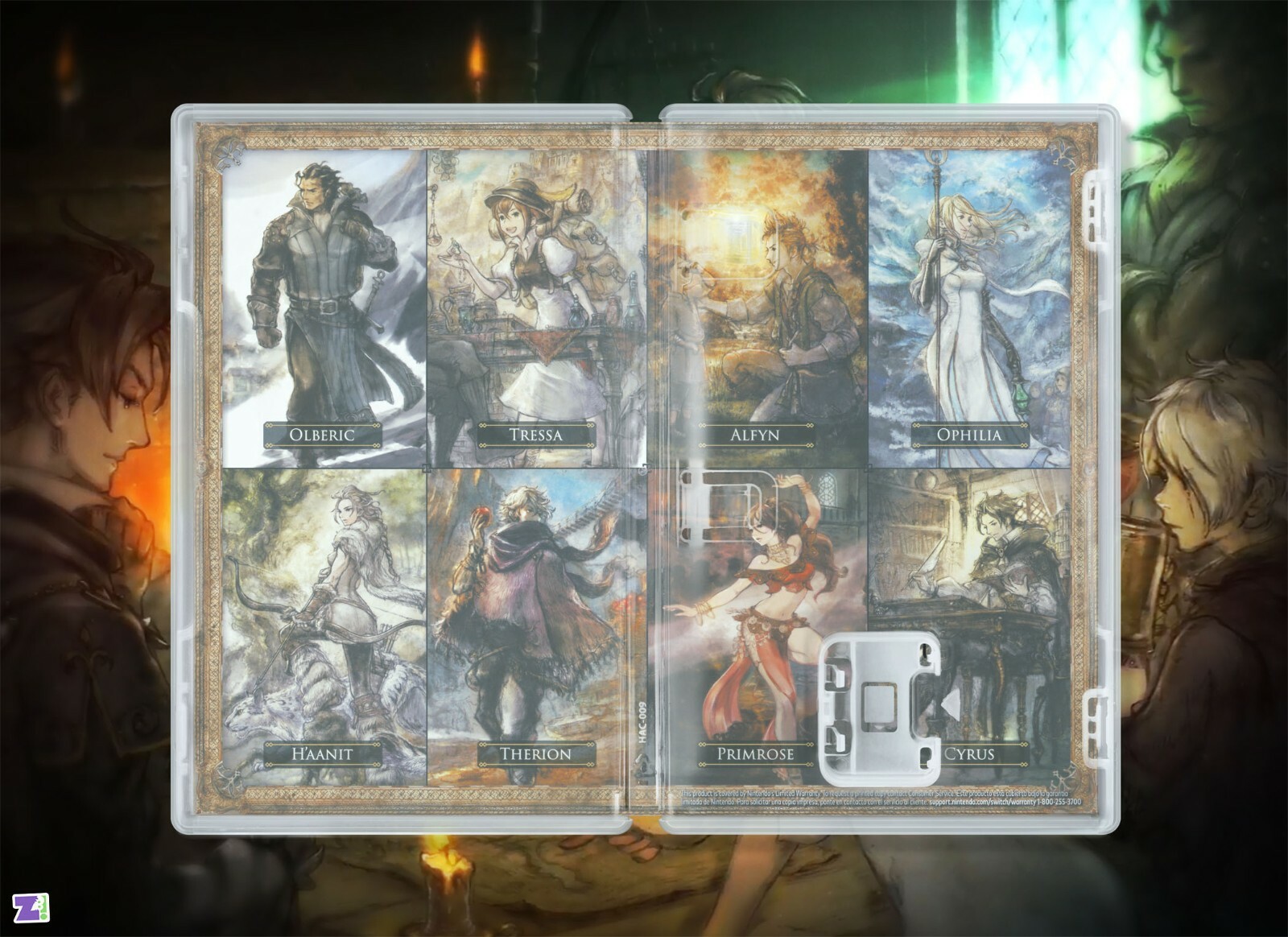 Octopath Traveler Replacement Case: Double-Sided Insert for Nintendo Switch