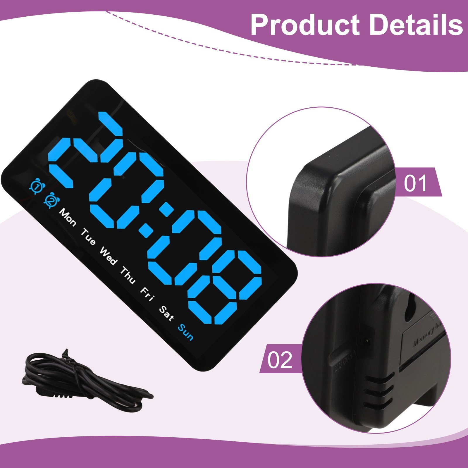 Dual Time Format Adjustable Brightness Customizable Environment Easy To Read