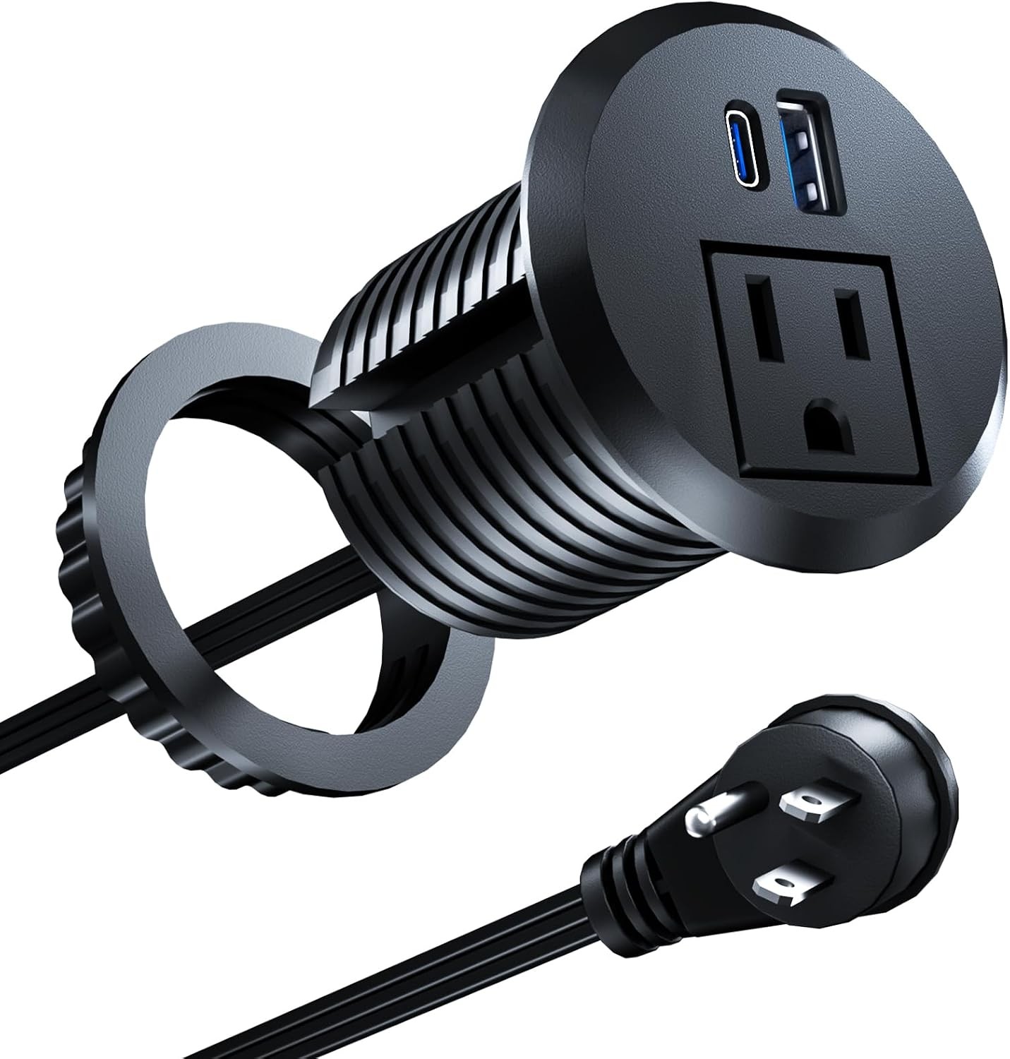 Recessed Power Grommet with 20W USB C Fast Charging, 2 inch Conference Recessed