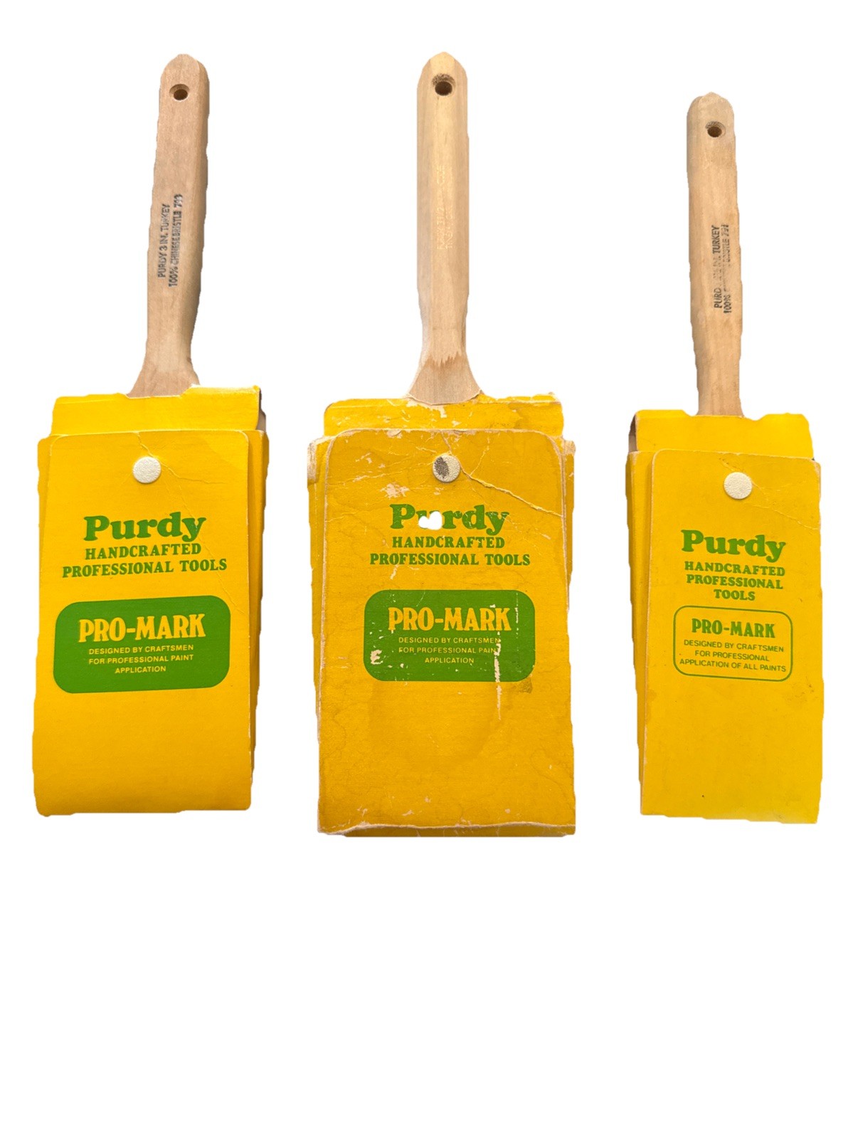 Purdy Pro-Mark Vintage Paint Brushes 31/2" 3" 2 1/2" Gently Used