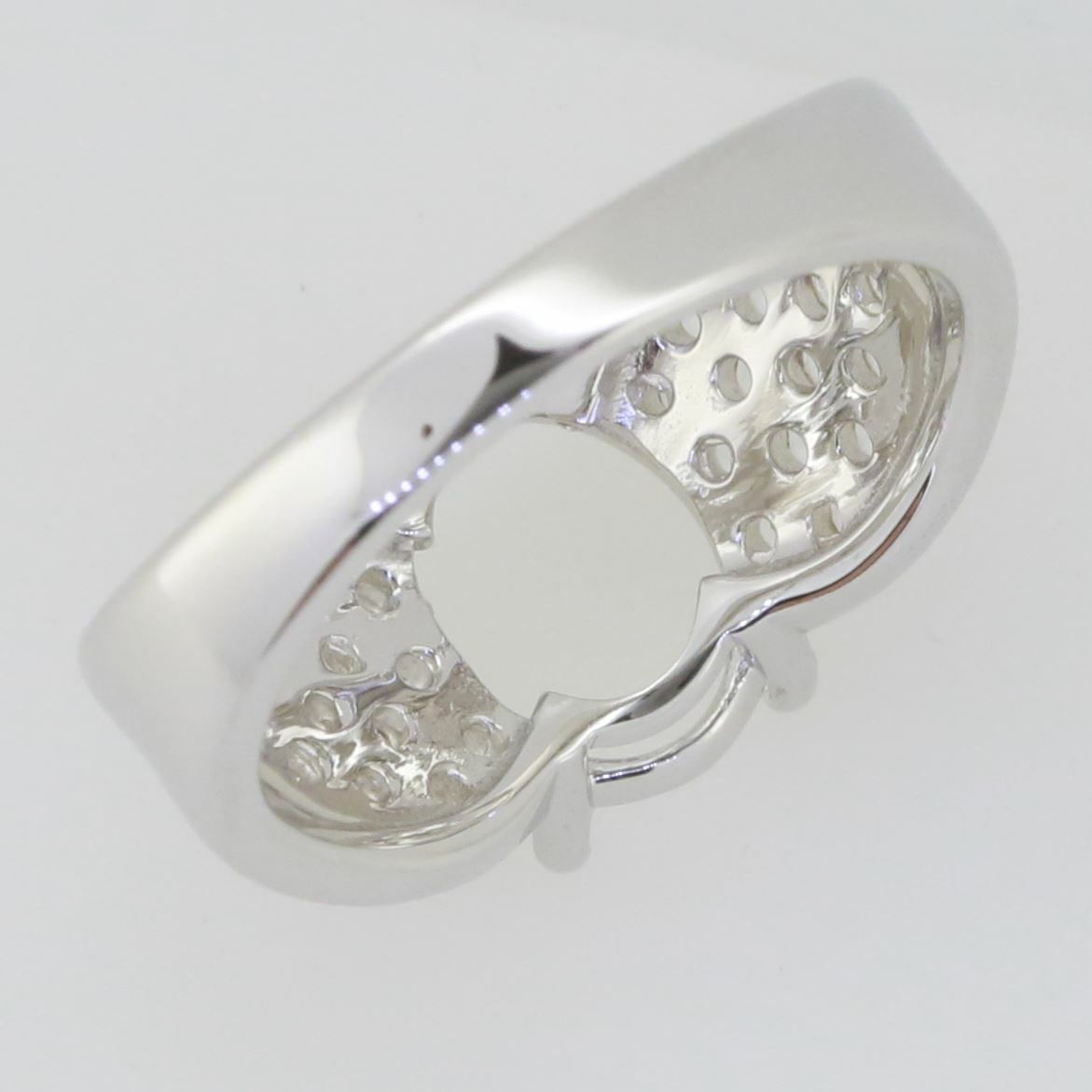 Sterling Silver Semi Mount Ring Setting Oval OV 10x8mm Topaz Solid