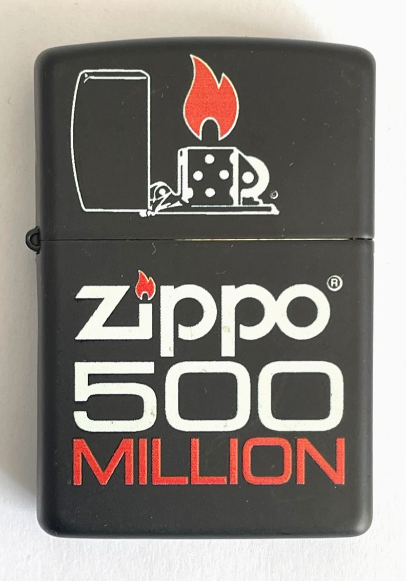 New ZIPPO LIGHTER 2016 - 500 MILLION Matte Black Finish MATCHING NUMBERS Unfired