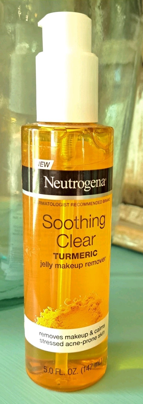Neutrogena Soothing Clear Turmeric Jelly Makeup Remover Calms Stress Acne Skin