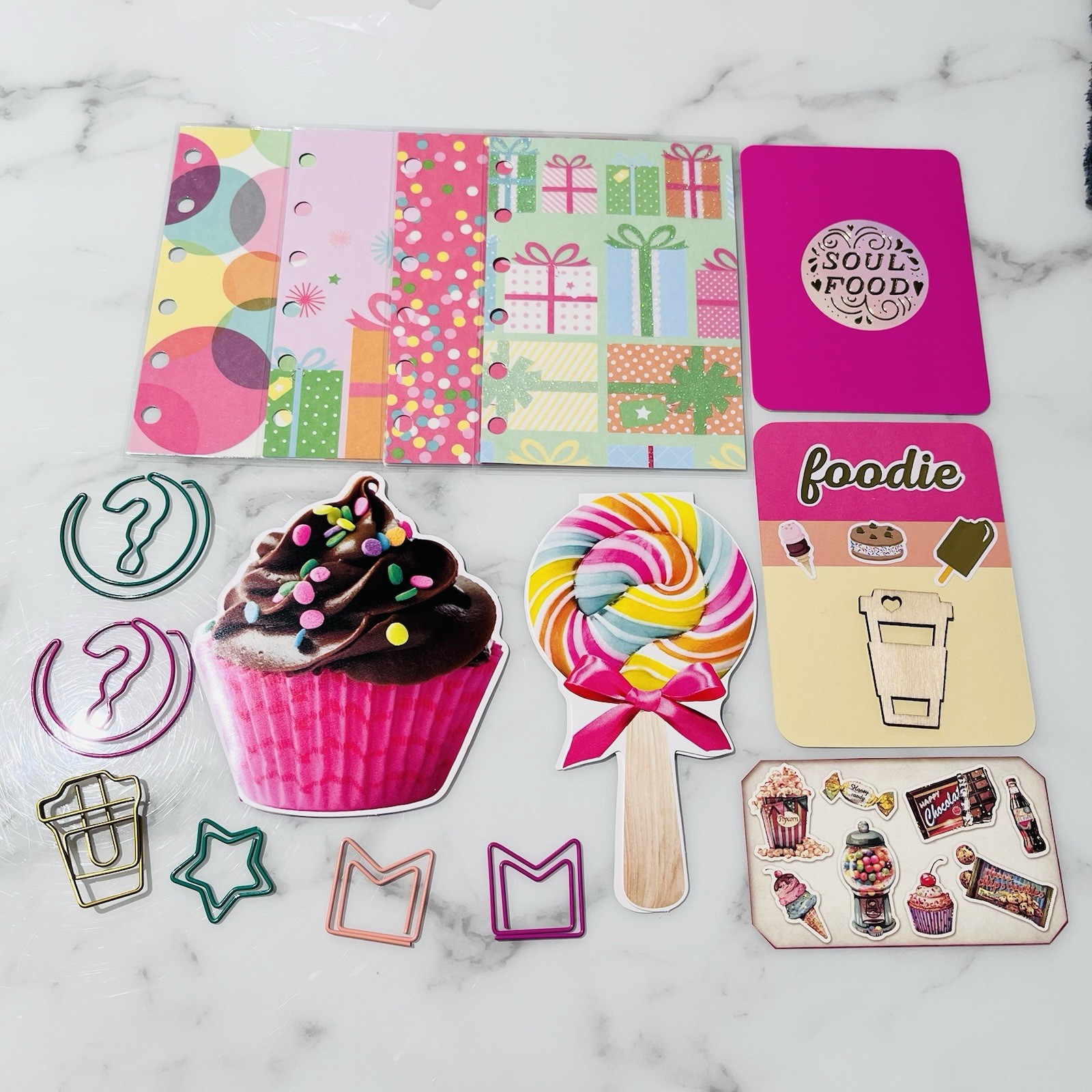 Candy Shop Glam Planner Starter Kit PK Dashboards Fit Filofax, Kikkik, LV Pm