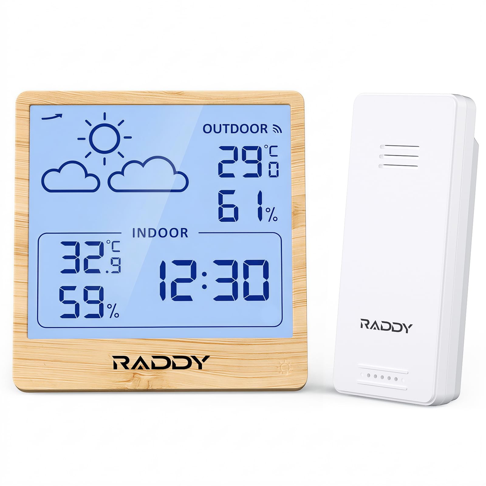WF-50T Indoor Outdoor Thermometer Hygrometer Wireless Weather Station, Batter...