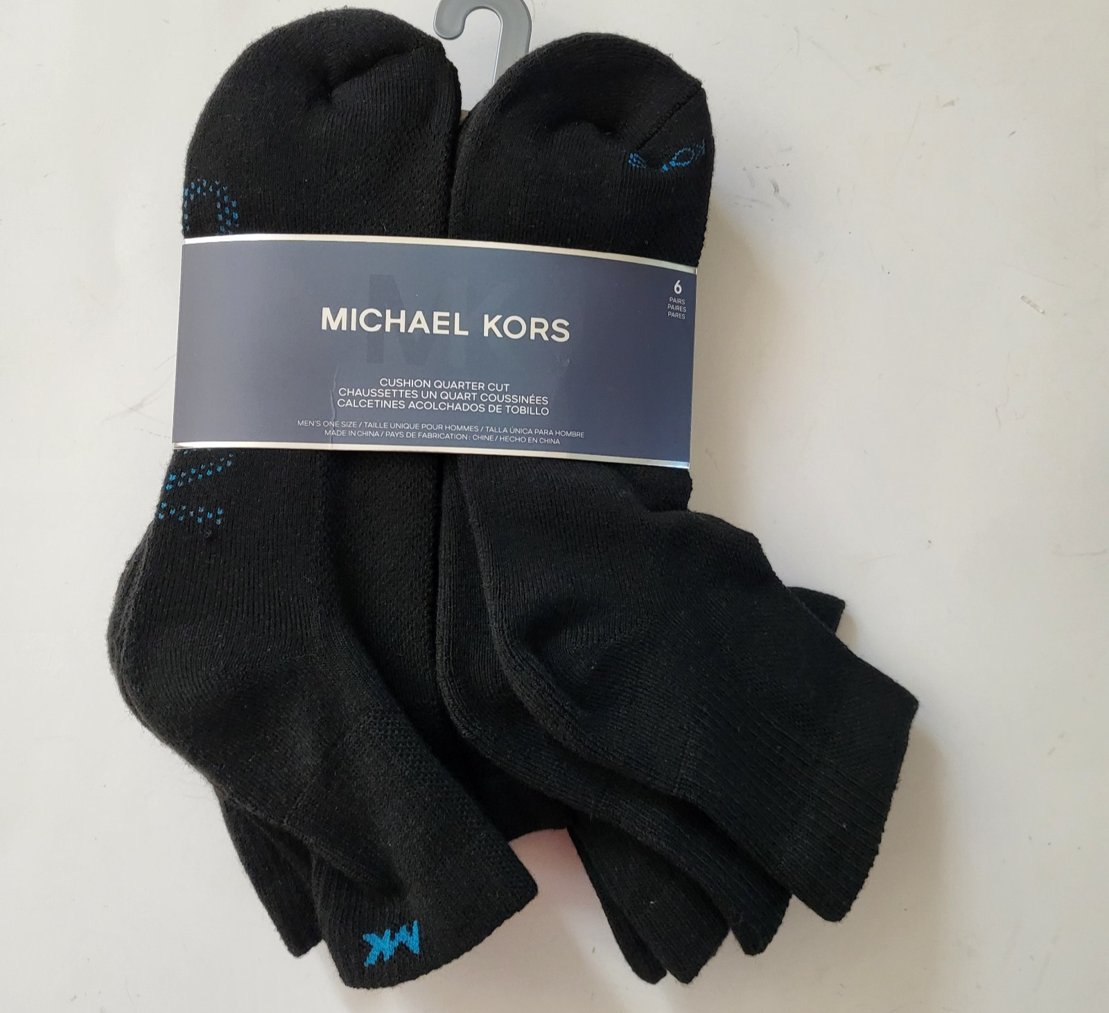 Michael Kors 6-pair classic sport socks 6pk Quarter socks Size L 6-12 Black