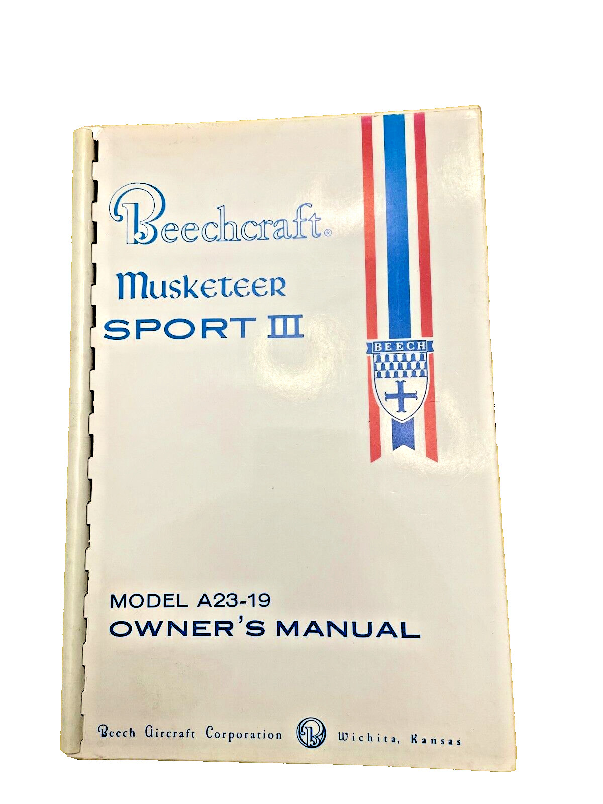BEECHCRAFT MUSKETEER SPORT III MODEL A23-19 OWNER'S MANUAL  169-590002-1