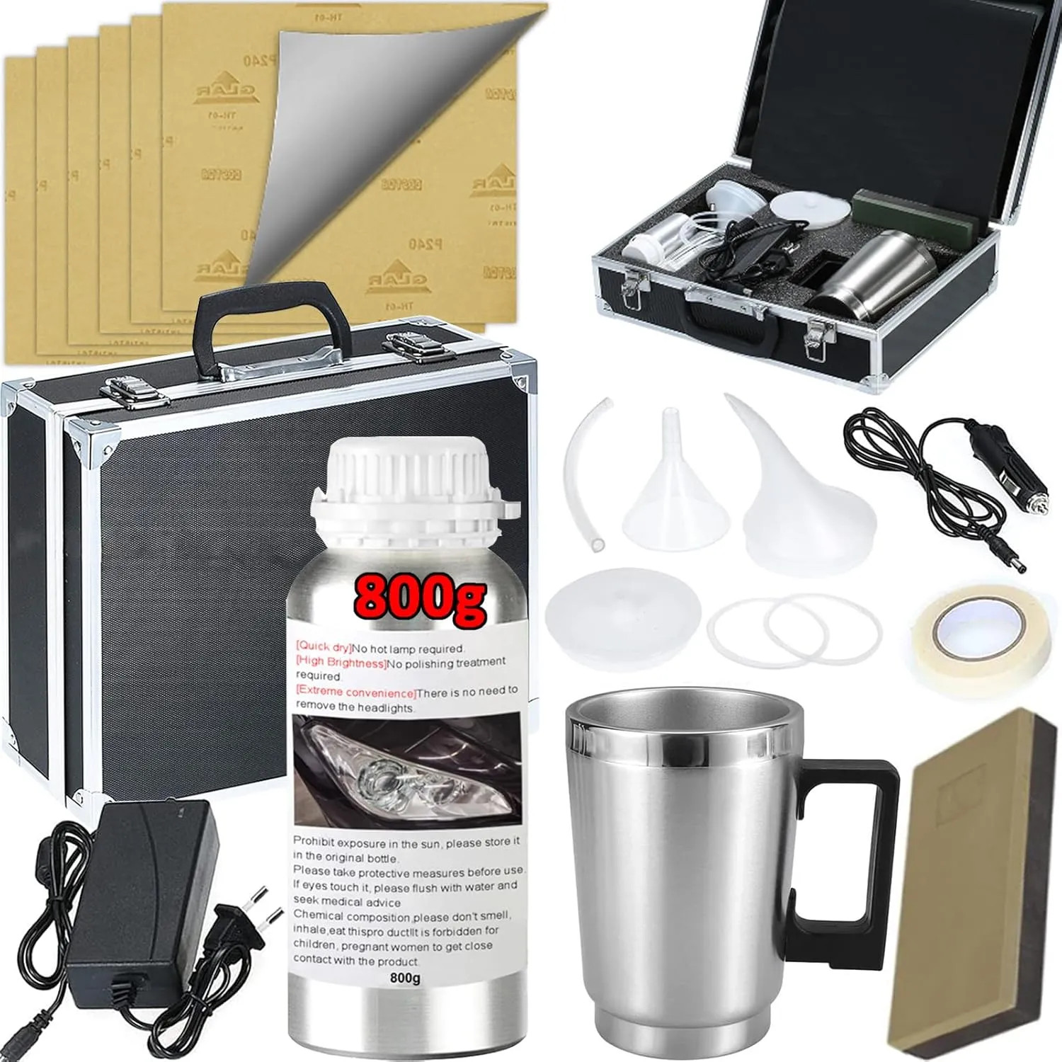 Headlight Restoration Kit 800g Vapor Lens Repair Fluid For Car Scratch Removal