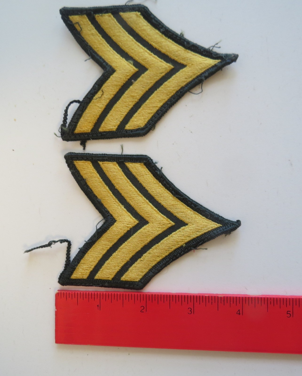 US Army Sergeant SGT Large Insignia Patch Pair removed from clothing