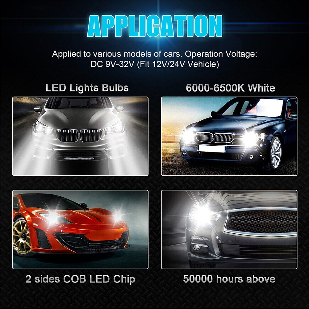 H11 Car Headlight Fog Light Bulbs 9005 9006 Auto Driving Running Lamps