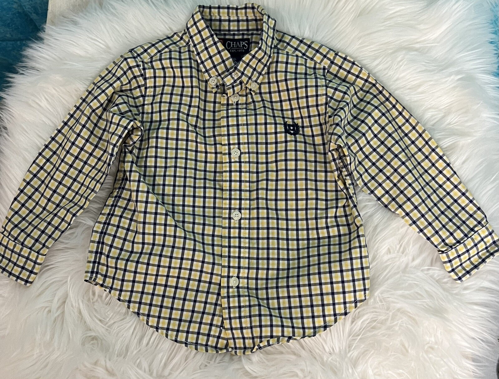Chaps Multicolor Plaid Long Sleeve Button Up Shirt Size 18M