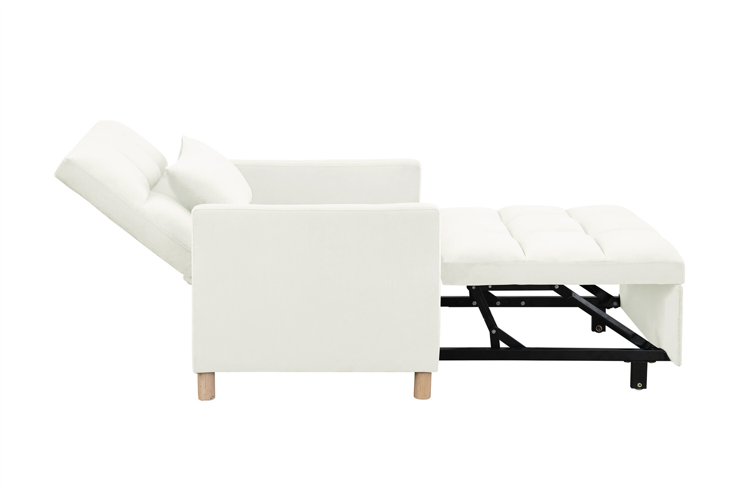 Convertible Sofa Bed Chair 3-in-1 Multi-Functional Folding Sofa Beige New