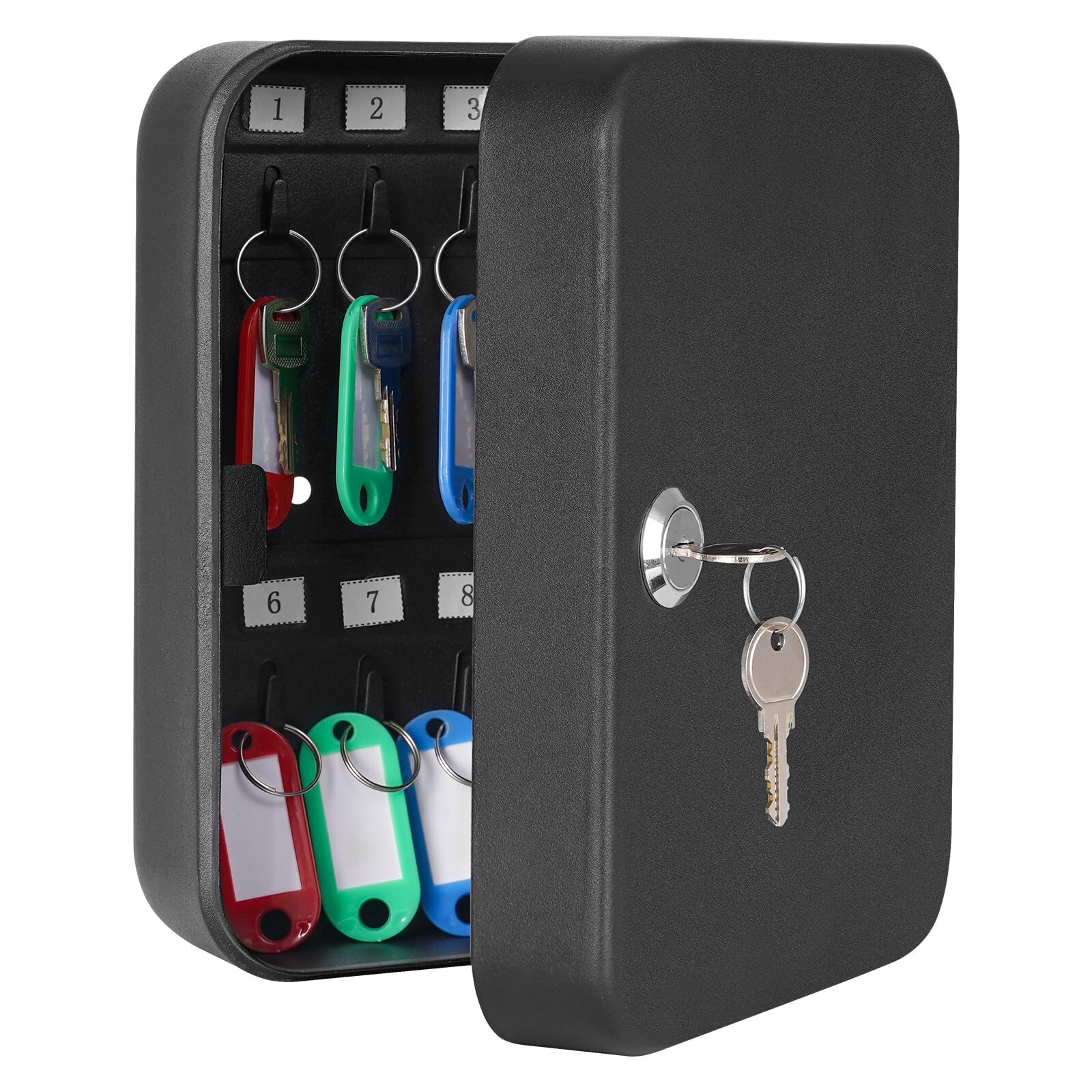 KYODOLED Key Cabinet Wall Mount, Locking Key Box Organizer, Key Lock Box with...