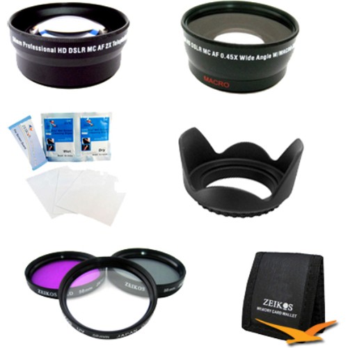 58 mm Lens & Filter Kit 8pc Wide Angle Lens Nikon Canon Sony & other DSLR Camera