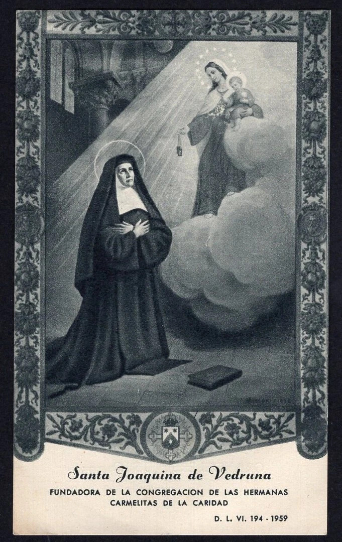 Holy card antique de Sta Joaquina Vedruna santino image pieuses estampa