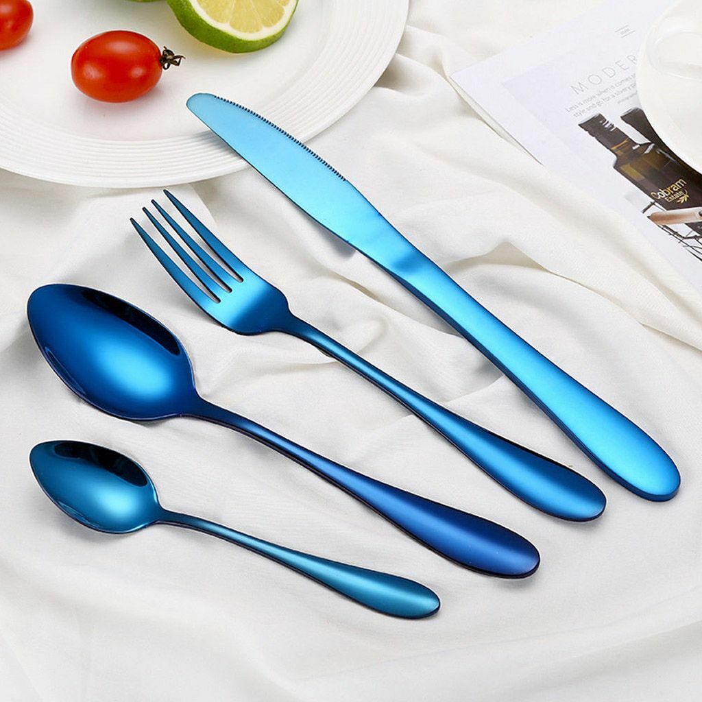 4pcs/Set Silverware Set Flatware Cutlery Sets Stainless Steel Knife Fork Spoon