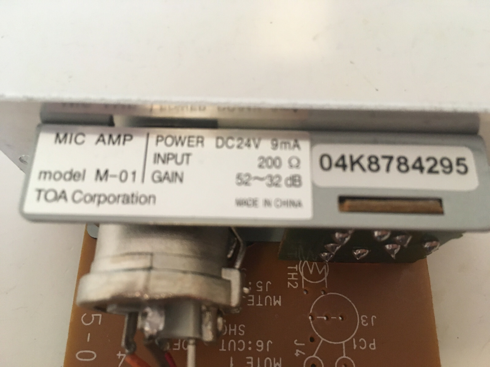 TOA M-01 Balanced Mic Input Expansion Module DIN