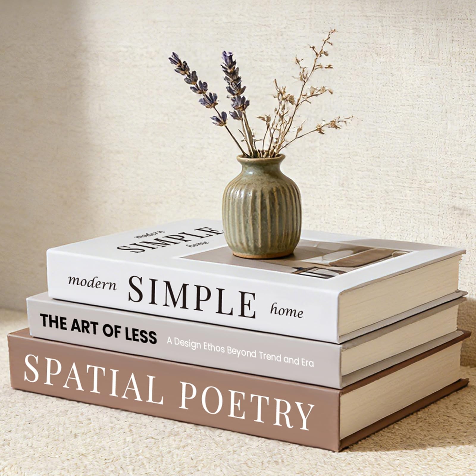 3Pcs Decorative Books, Coffee Table Books for Table Decor or Shelf Decor, Fak...