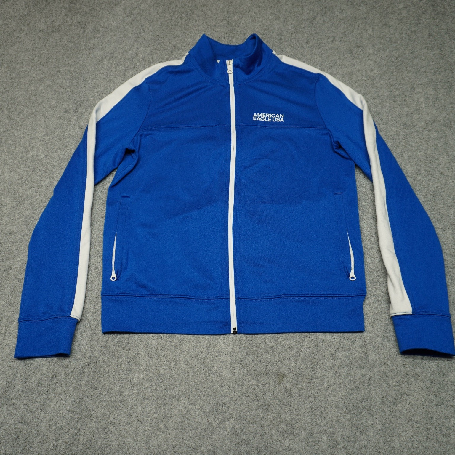American Eagle AprèsACTIVE Men's Jacket Small Blue White Zip Pockets