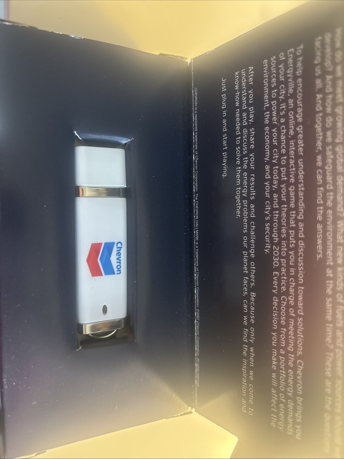 Chevron branded USB flash drive