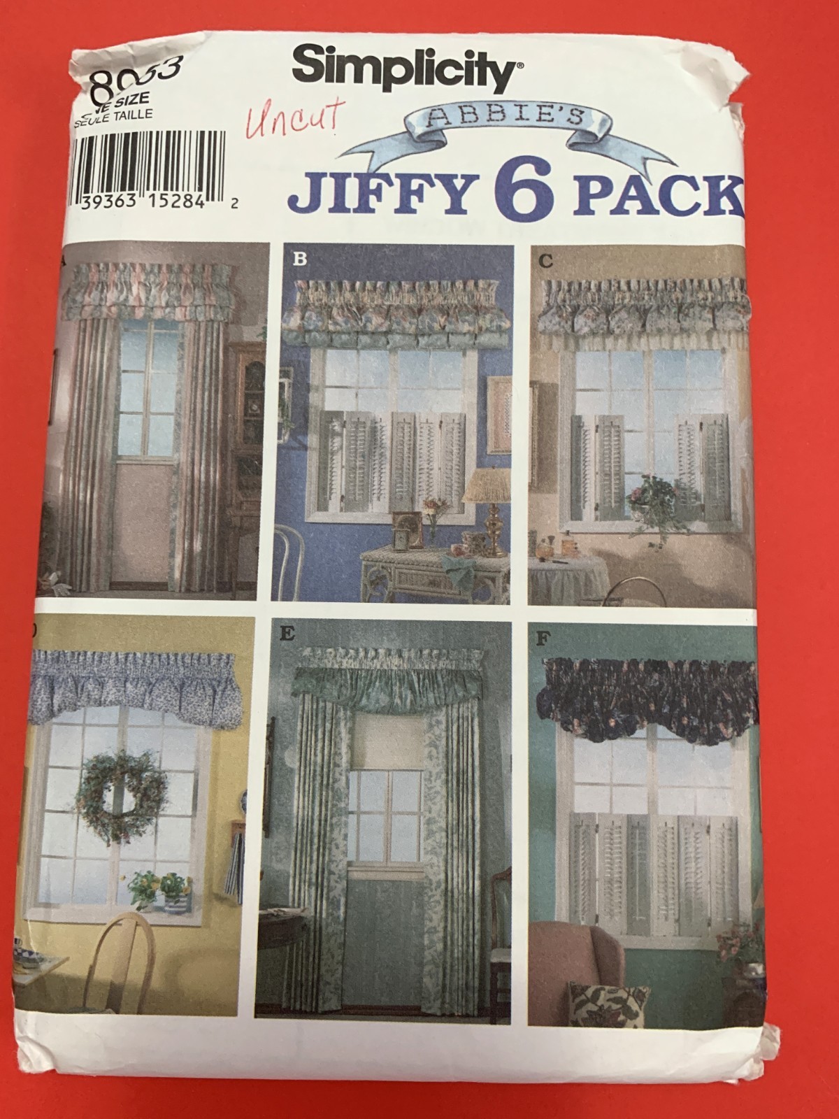 Curtain Valance Simplicity UNCUT Valance and Panels Pattern # 8963