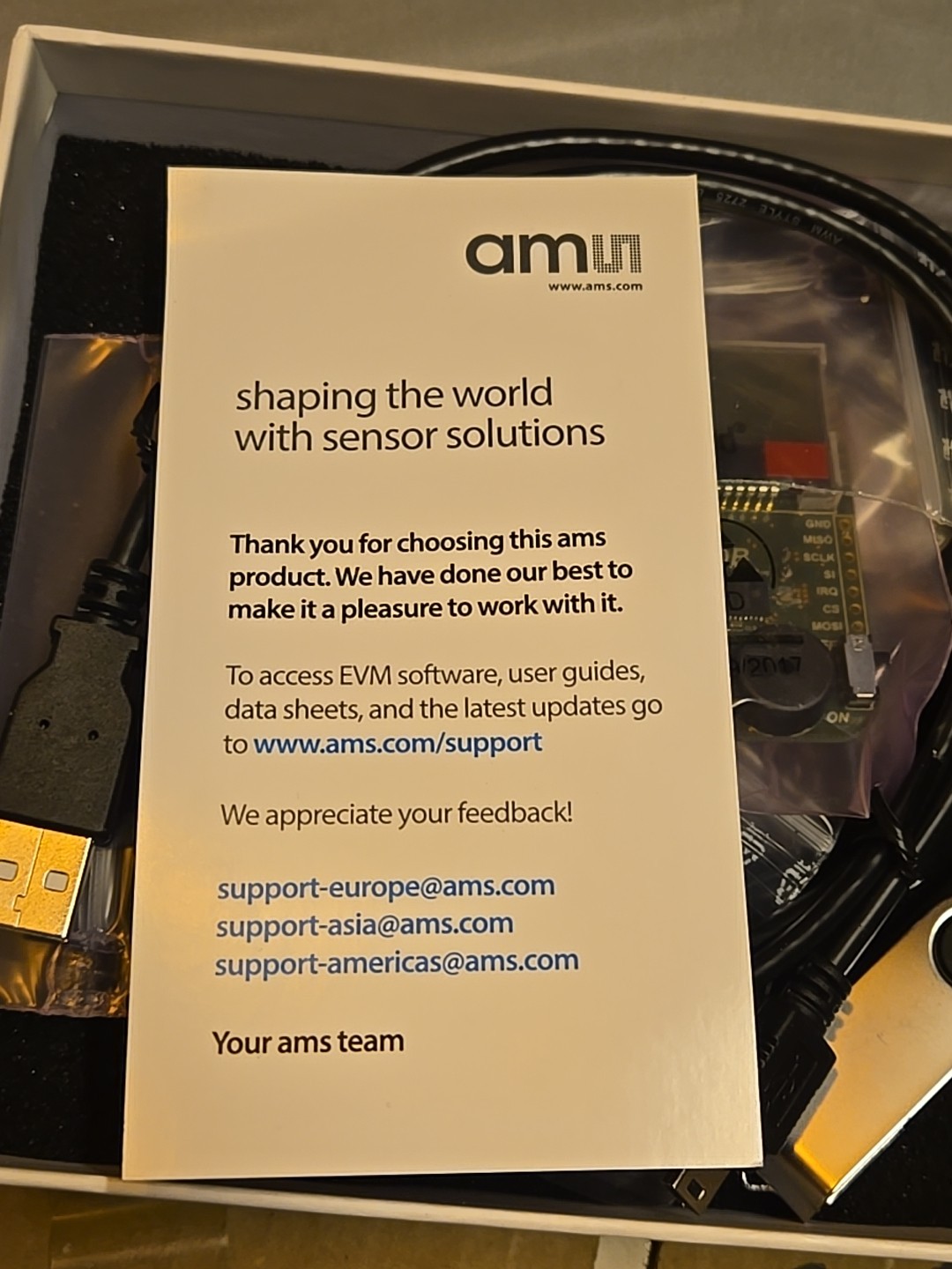 AMS lighting sensor. PN# AS3935-DK-ND BOARD EVAL FOR AS3935