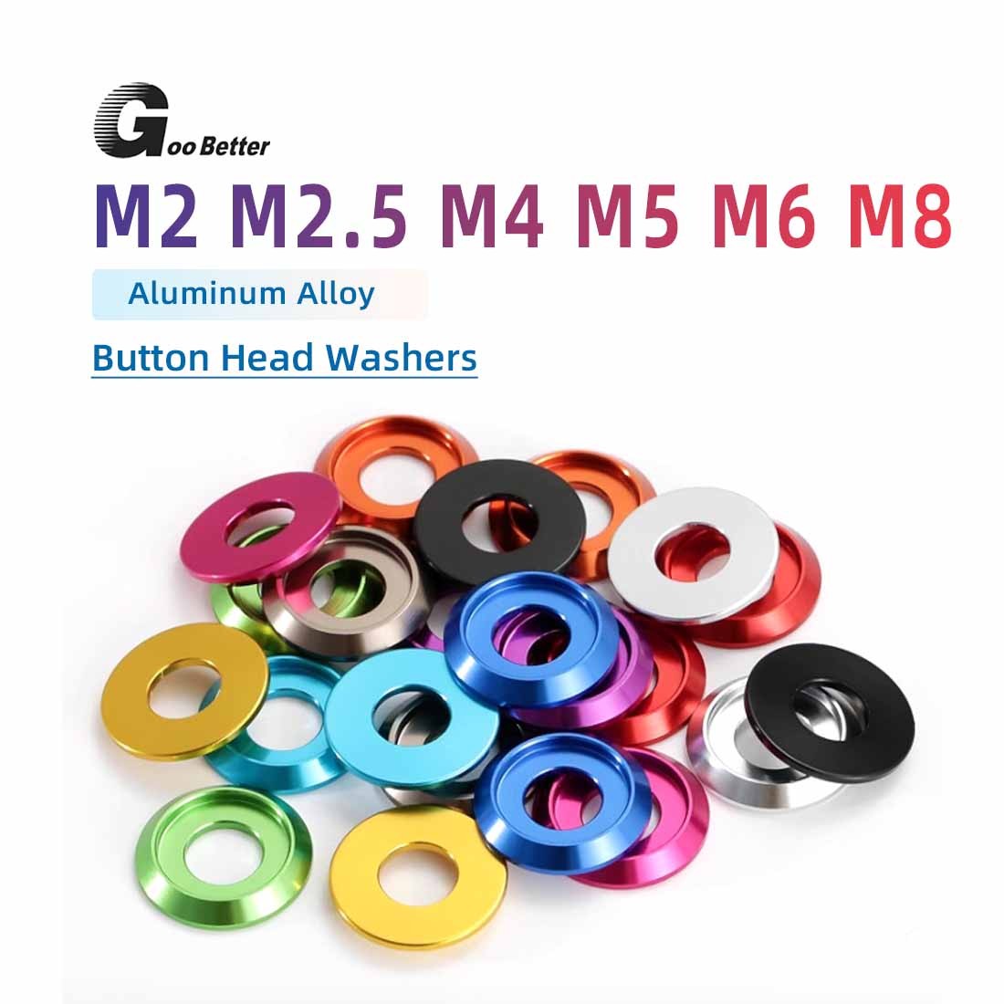 M2 M2.5 M3 M4 M5 M6 M8 Colors Anodised Aluminium Pan/Button Head Screw Washers
