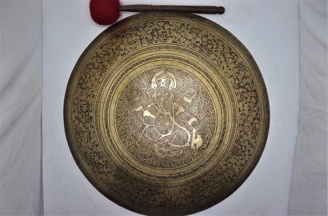 🌟 Ganesha Craft Handmade Tibetan Gong -Available in 7 Different Sizes 🌟