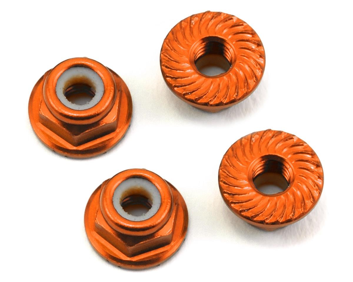 175RC Aluminum 4mm Serrated Locknuts (Orange) [175-11044]