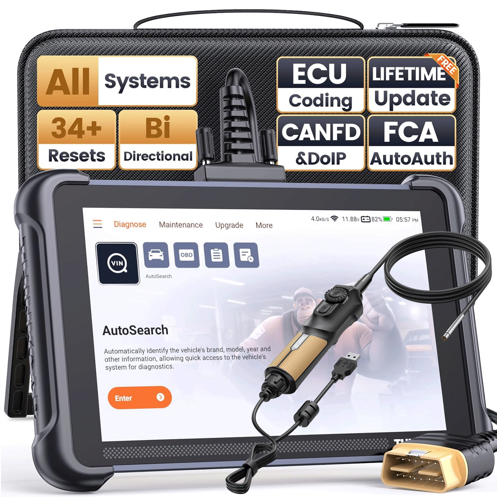 Lifetime Free Update THINKSCAN 689 OBD2 Diagnostic Scanner Tool +Thinkcar TES102