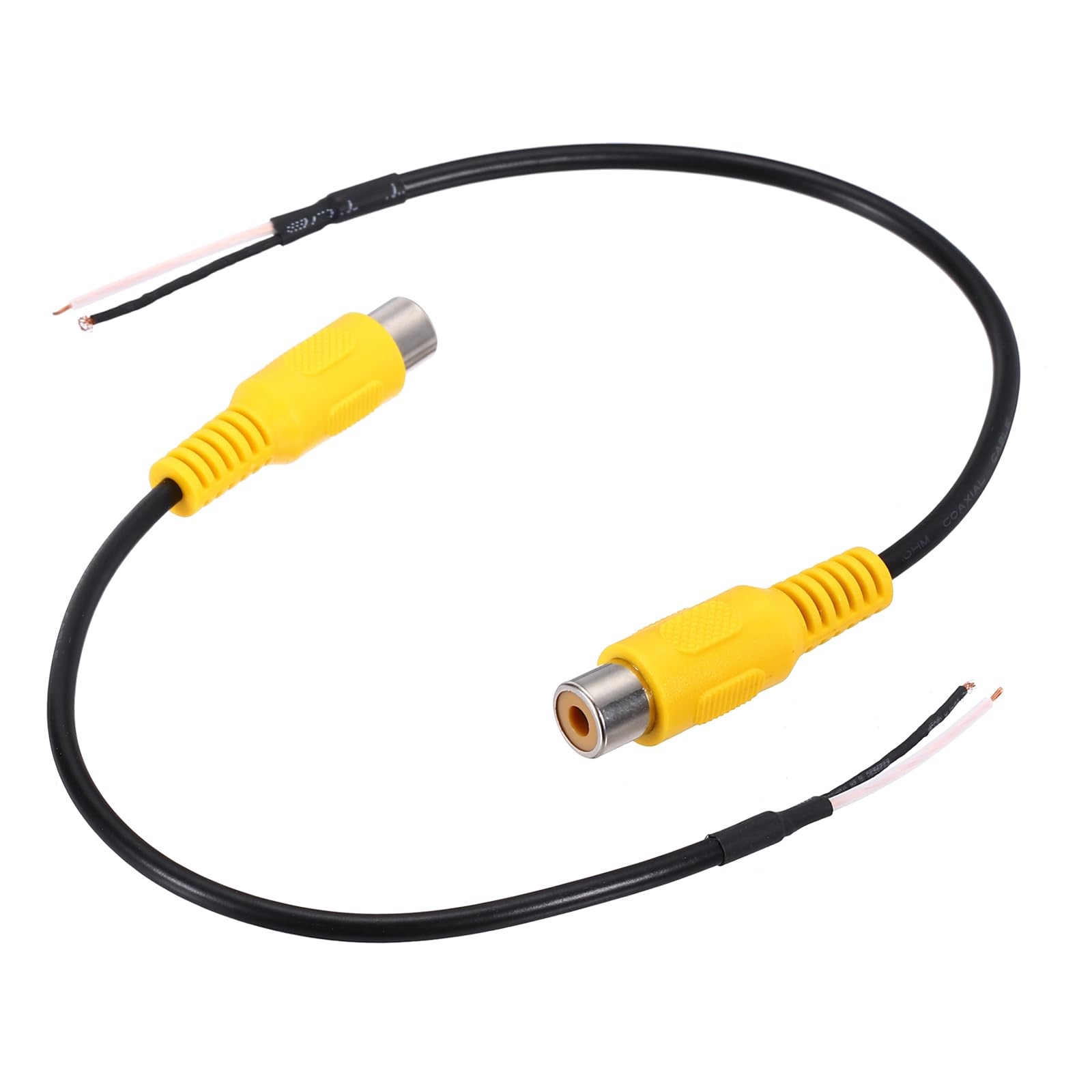 uxcell 8 Inch Yellow RCA Female Plug Jack Connector Adapter to Bare 8