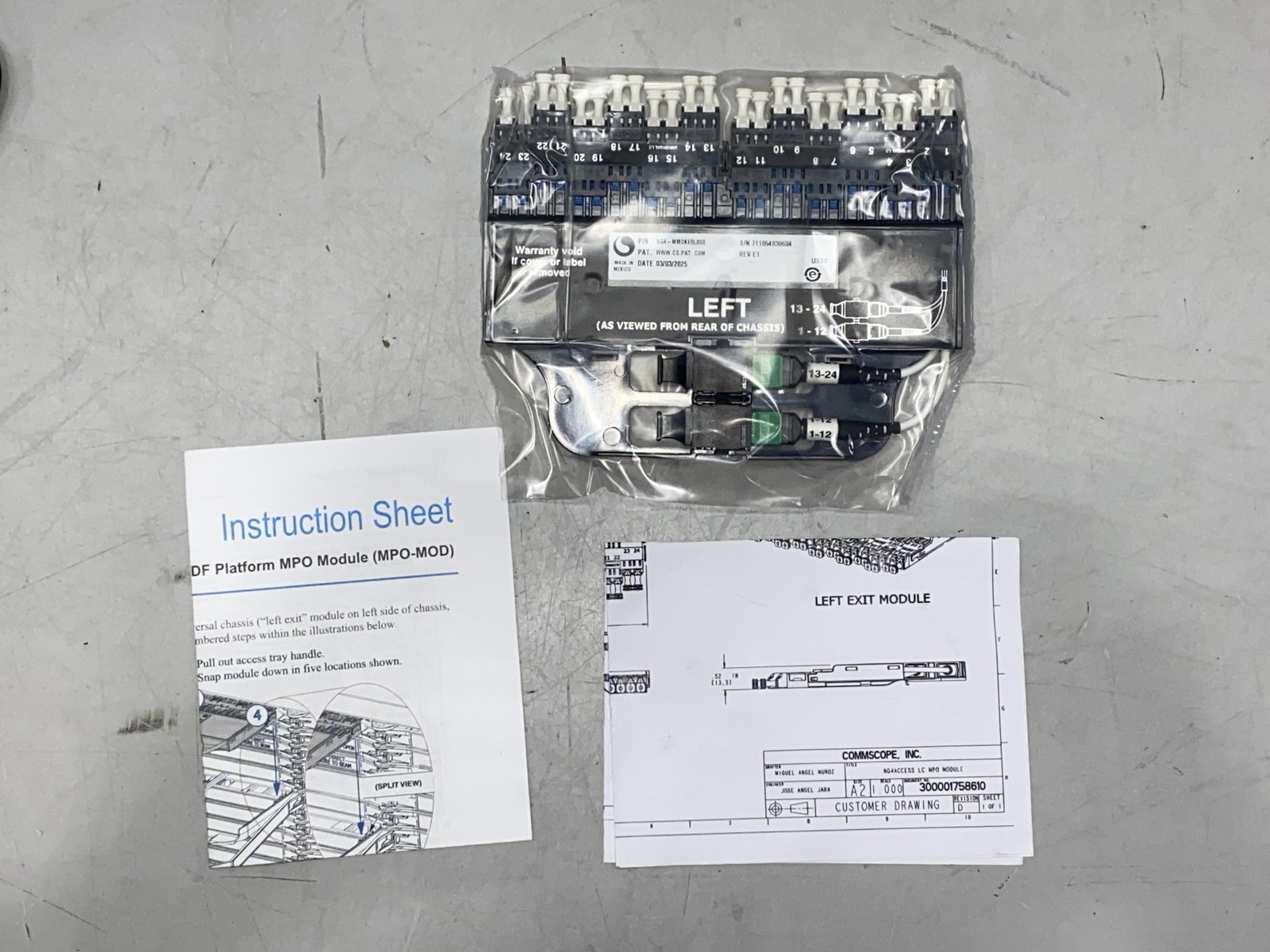Commscope NG4-MMDKE0L000 NG4access MPO Module, left exit