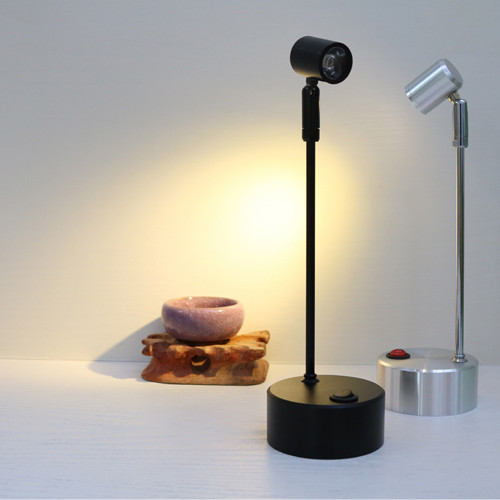 3W LED Portable Desk Light Battery-Powered Pole Lamp Picture Spotlight Button