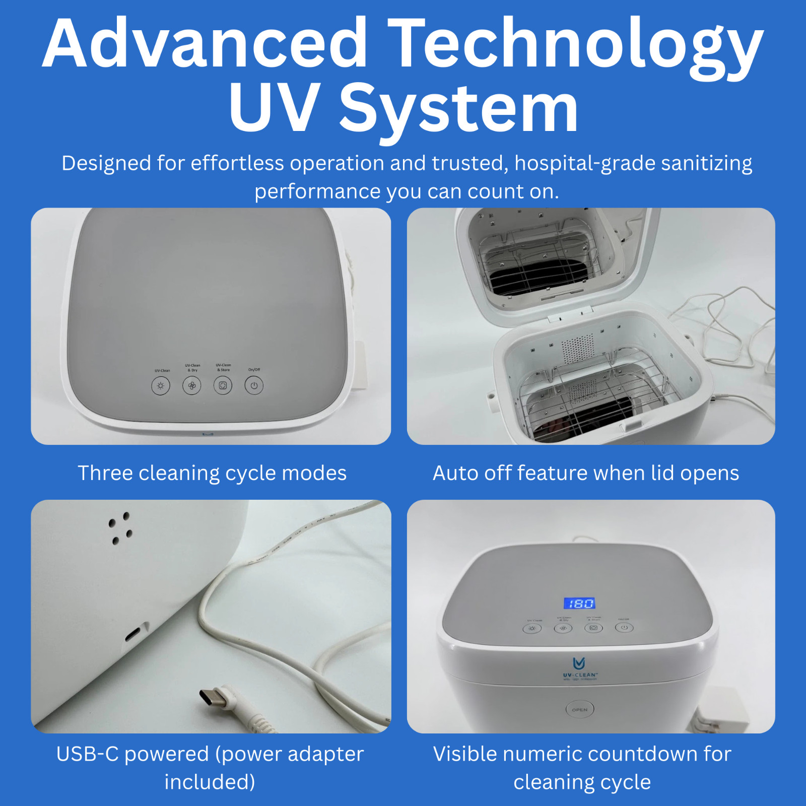 Proximity UV-Clean UV-Cube Disinfecting Box 3 Cycle Modes