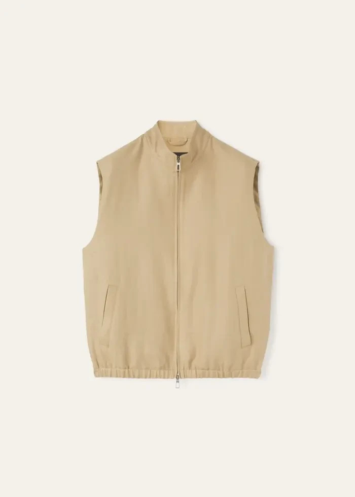 XLARGE - Loro Piana FAO0842 Linen Ohiraki Vest Gilet Corn/beige - BNWT