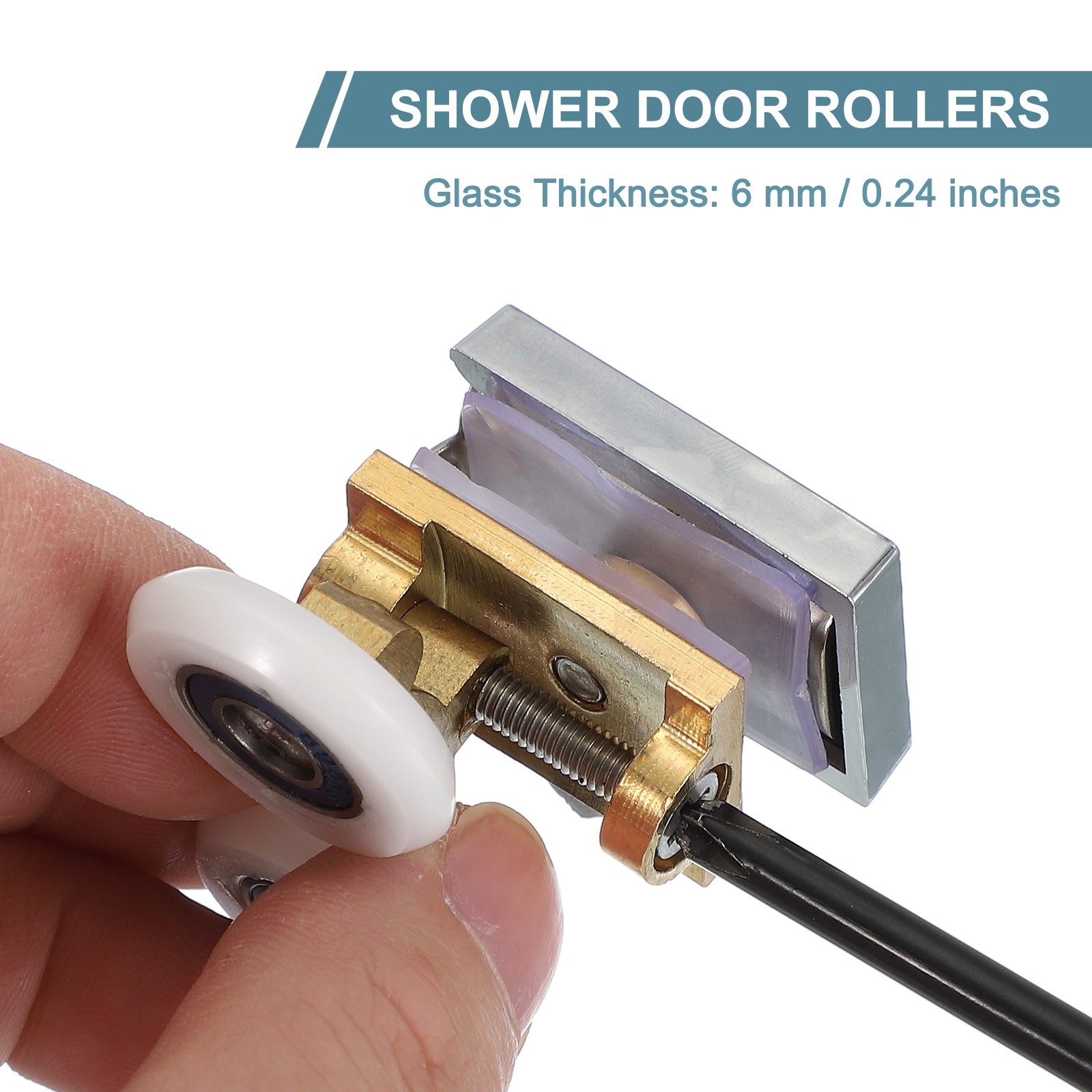 25mm Double Shower Door Rollers Copper Top Wheels Copper Tone]