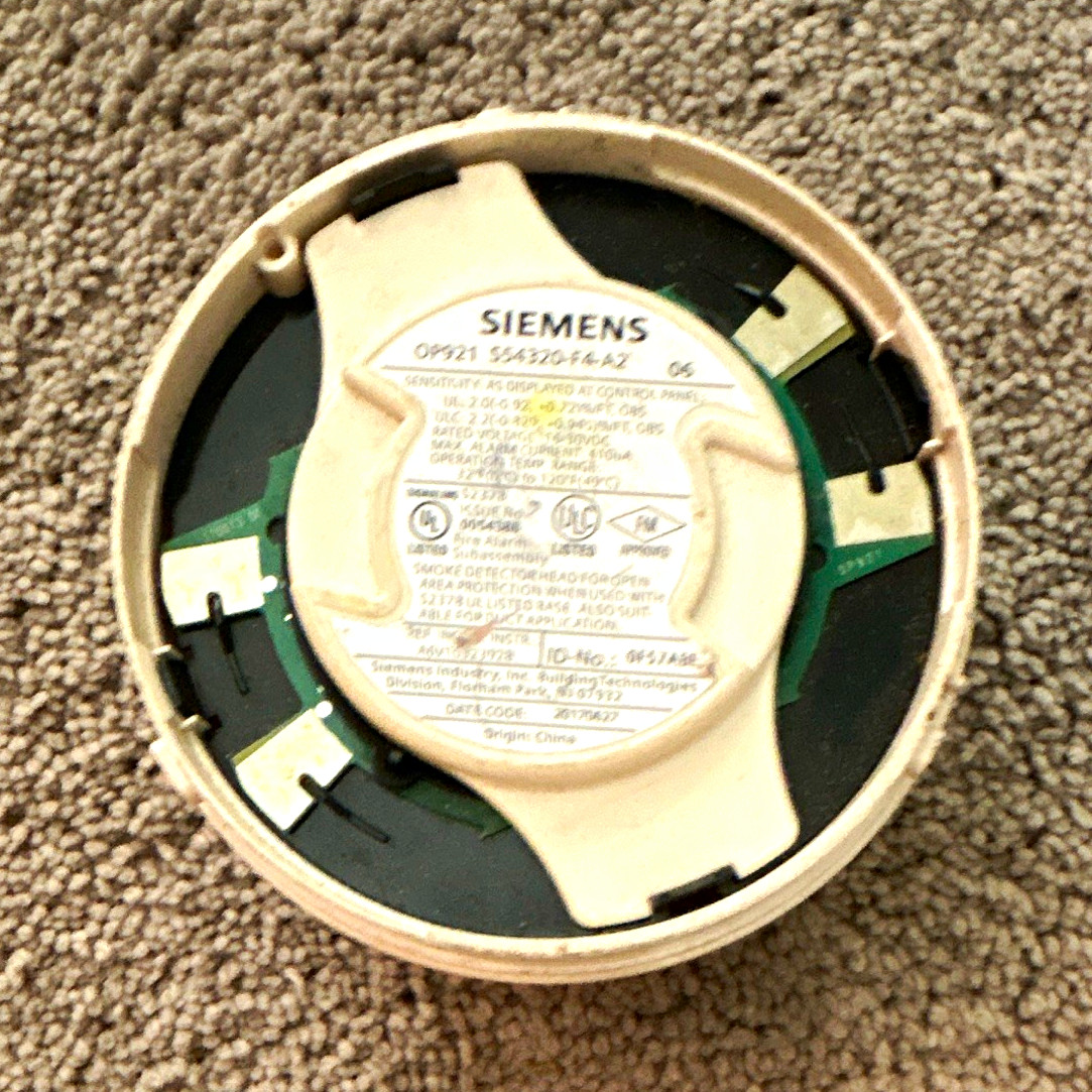 Siemens OP921 Smoke Detector Sensor Head Do Not Paint, Smoke Detectors